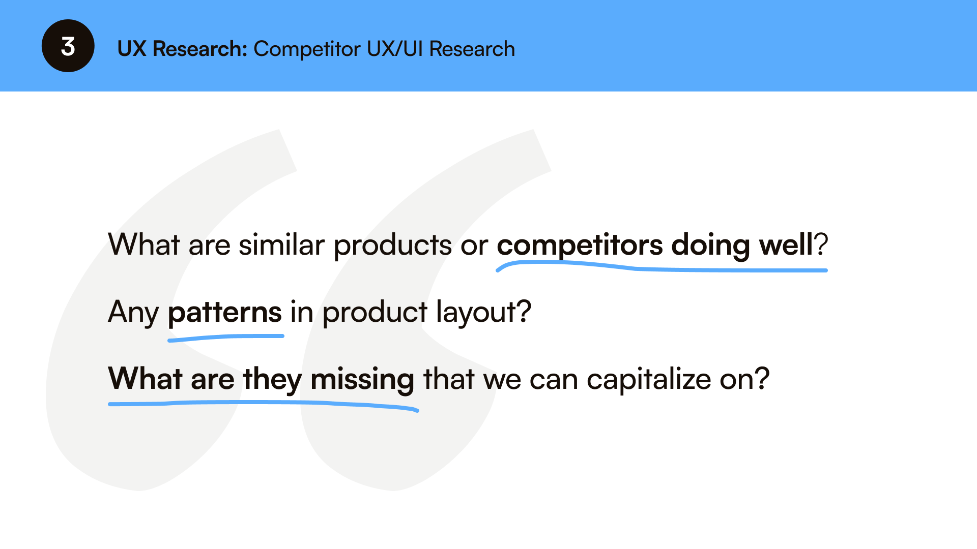 Competitor UX/UI research questions